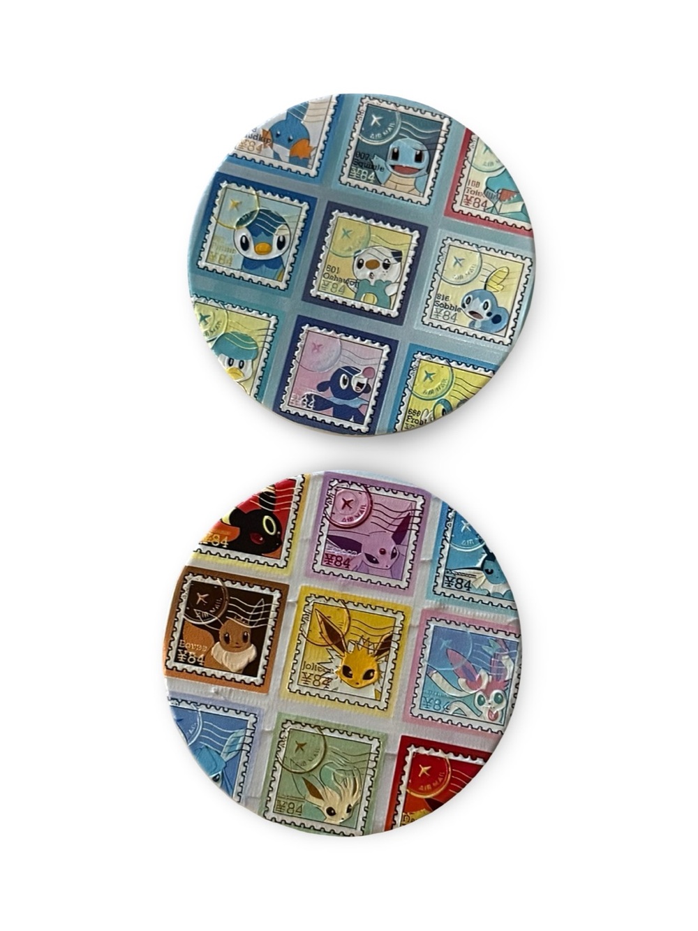 Pokémon Stamp Ceramic Coaster Set - Set of 2 - 4in